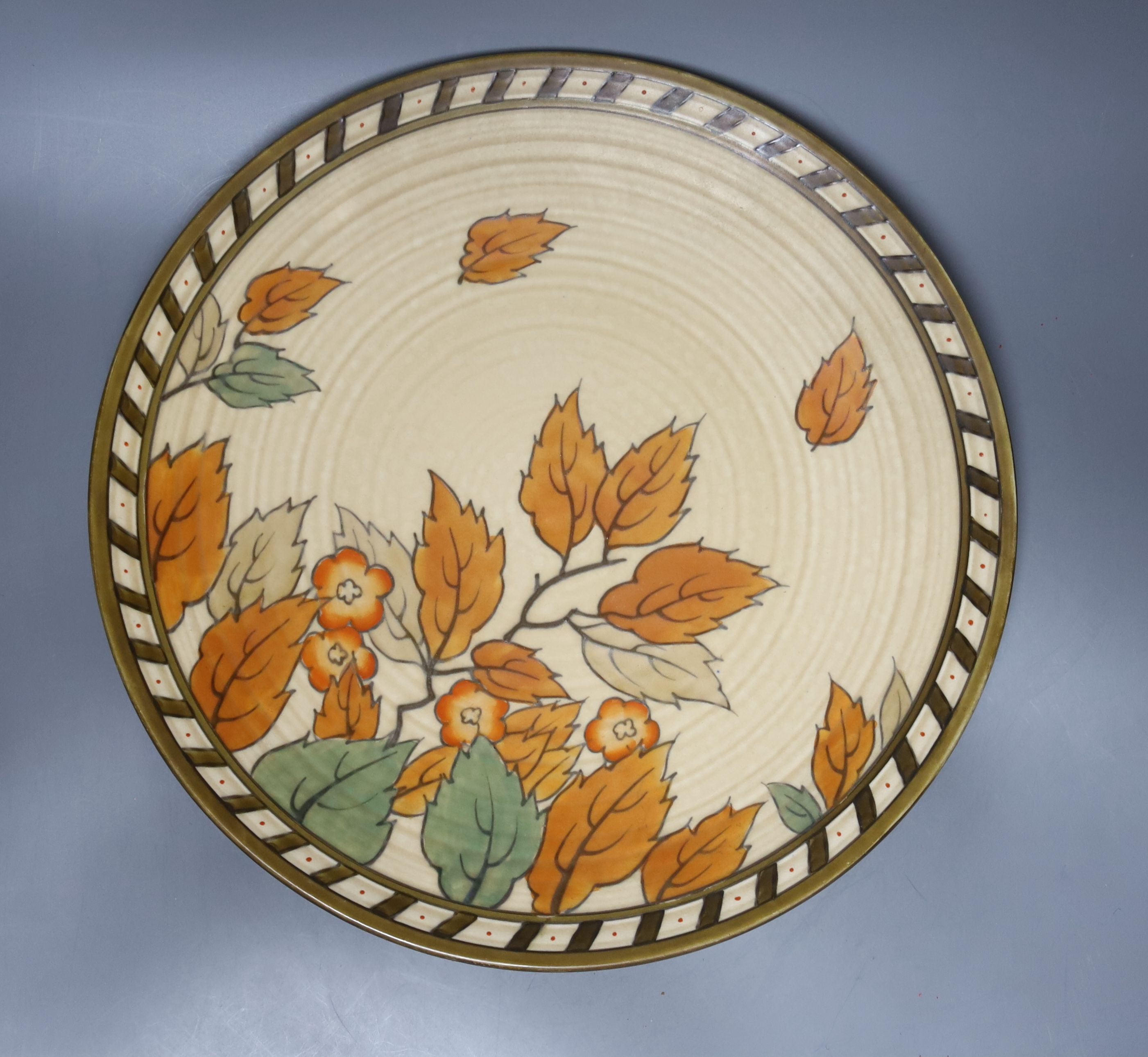 Charlotte Rhead for Crown Ducal charger, 36cm diameter.